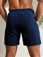 Men'S Loose Solid Shorts With Pockets, Active Elastic Waist Drawstring Shorts For Summer - Image 9