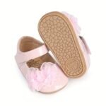 Baby Girls Soft Princess Dress Flats Shoes Infant Wedding Pearl Flower Decoration Mary Jane First Walker Newborn Shoe Baptism Shoes - Image 6