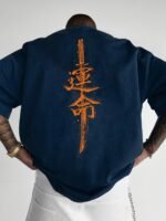Men'S Japanese Samurai Sword Graphic T-Shirt - Casual Loose Fit Crew Neck, Short Sleeve Tee With Red Stylized Japanese Katanas Design, Breathable Polyester For Spring & Summer Outdoor Wear - Image 3