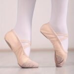 Children'S Soft-Sole Dance Shoes, Kitten Paw Style Ballet Flats With No-Tie Design For Practice And Performance In Genuine Leather - Image 4