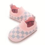1 Pair Unisex Infant Casual Slip-On Shoes, Plaid & Solid Color, Comfortable Lightweight Non-Slip Walking Footwear For Indoor & Outdoor, Fabric Upper, Cloth Insole, Spring/Fall Collection - Image 8