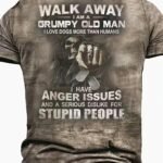 Men'S Graphic T-Shirt With Skeleton & "Walk Away" Lettering - 3D Printed Edgy Streetwear, Regular Fit Short Sleeve Round Neck Tee For Summer Outdoor Casual Wear, Edgy Streetwear Top | Bold Graphic Shirt | Durable Print Shirt, Plus Size