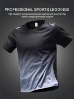 Men'S Breathable Mesh Gradient T-Shirt - Loose Fit, Short Sleeve, Round Neck | Sporty & Casual Summer Tee