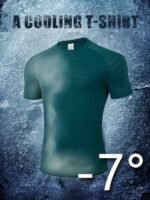 1Pc Men'S 7? Ice Sliky Fiber Fabric T-Shirt - High Elasticity Quick-Dry Breathable Moisture-Wicking Fabric, Ice Shrink Quick-Dry Technology For Sports & Casual Wear, Regular Fit Crew Neck, Moisturewicking Shirt, Sleek Design, Highelasticity Fabric - Image 9