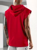 Plus Size Men'S Lightweight Breathable Sleeveless Hoodie - Loose Fit Running Fitness Gym Workout, Casual Streetwear, Machine Washable, Solid Color, No Stretch Fabric, Workout Accessories, Plus Size - Image 9