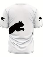 Men'S 3D Print Cat Graphic T-Shirt - Casual Short Sleeve Summer Tee With Black & White Contrast Design, Breathable Round Neck Top For Outdoor Activities, Machine Washable, Relaxed Fit Shirt, Durable Fabric, Detailed Print Quality, Streetwear Fashion, Lightweight Material, Street Style - Image 2