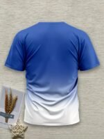 Men'S Casual Short Sleeve T-Shirt With Bold Calvin Monogram Print - Blue & White Gradient Design, Regular Fit Round Neck, Machine Washable For Casual Attire, Summer Apparel, Modern Fashion, Comfortable Fabric, Graphic Tee, Streetwear Style - Image 9