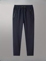 Men'S Casual Fashion Pants - Ultra-Light, Breathable Polyester, Plus Size Available, Solid Color With Zip Detail, Machine Washable - Perfect For Spring/Summer, Plus Size Pants, Plus Size - Image 10