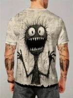 Plus Size Men'S Funny Anime Character Graphic Print T-Shirt For Summer, Trendy Casual Short Sleeve Tees For Males - Image 2