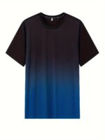 Large Size Men'S Sweatshirt T-Shirt Gradient Color Loose T-Shirt Outdoor Fashion Sports Casual T-Shirt, Plus Size - Image 3