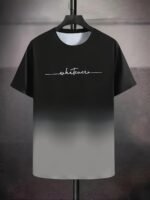 "Whatever" Print Gradient Crew Neck T-Shirt For Men, Trendy Casual Short Sleeve Top, Men'S Tee For Summer Outing - Image 4