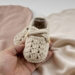Baby & Toddler Knitted Slip-On Shoes - Soft Breathable Fabric First Walkers With Golden Button Closure, Cozy Indoor/Outdoor Footwear For Infants, Cute Grid Pattern All-Season Casual Shoes, Toddler Shoes, Everyday Infant Wear, Charming Infant Design, Durable Woven Texture - Image 4