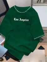 Men'S Los Angeles Graphic T-Shirt - Red Casual Short Sleeve Tee With Bold White Print, Soft Polyester Fabric, Round Neck, Perfect For Summer Outings, Casual Attire | Bold Graphic Tee | Smooth Texture - Image 5