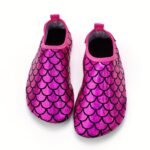 Girls' Sparkling Mermaid Scale Aqua Socks - Breathable Slip-On Footwear With Soft Tpr Sole For Beach, Pool & Outdoor Activities - Vibrant Colors, All-Season Use, Easy Wear - Image 5