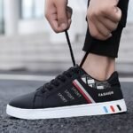 1 Pair Mainalun Men'S & Women'S Low-Top Skate Sneakers - Lightweight Soft Sole Casual Shoes With Breathable Fabric Lining, Durable Pvc Outsole For Gym, Outdoor, Daily Wear - All-Season Versatile Sneakers In 4 Colors, Skate Shoes, Gym Footwear, Stylish Lowtops, Fabric Lined Interior - Image 9