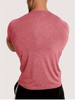Men'S Quick-Dry Athletic T-Shirt - Moisture-Wicking Workout Shirt, Non-See-Through Gym Tee For Running, Training, Casual Casual Attire - Breathable Muscle Shirt With Round Neck & Short Sleeves - Ideal For Fitness Enthusiasts & Casual Outfits, Running Apparel, Sleek Design, Stretchy Fabric, Training Top, Active Lifestyle - Image 7