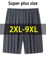 Men'S Plus Size Lightweight Summer Shorts - Stretchy, Breathable Fabric With Zipper Pockets, Casual Style, Solid Color, Sizes 2Xl-9Xl, Plus Siz - Image 4