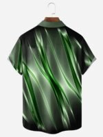 Plus Size Men'S Stripes Graphic Print Shirt For Summer, Fashion Casual Short Sleeve Shirt For Beach Vacation - Image 5