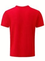 Men'S Performance T-Shirt - Solid Color Dark Blue, Active Short Sleeve Crew Neck Tee, Stretchy Nylon Blend, Ideal For Outdoor Activities, Summer Wear - Image 10