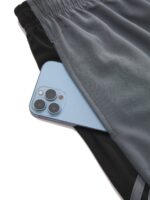 Large Size Men'S Spliced Color-Blocking Quick-Drying Shorts, 2 Pockets With Elastic Waist Rope Design, Men'S Fitness Sports Outdoor Casual Wear, Plus Size - Image 6