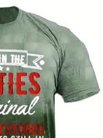 Plus Size, Summer Men'S "Sixties" Graphic Print T-Shirt, Street Style Cool Short Sleeve Tees For Big & Tall Males - Image 4