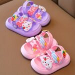 Girls' Pink Cartoon Sandals - Breathable, Non-Slip Beach & Water Shoes With Rotating Buckle Closure For Youngsters And Youngsters, Sports, Wading Shoes - Image 8