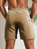 Men'S Sleek Athletic Shorts - Lightweight, Quick-Dry Polyester With Zipper Pockets, Elastic Waistband & Drawstring | Casual Sportswear, Machine Washable - Image 10