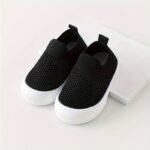 Casual Comfortable Solid Color Slip On Low Top Woven Shoes For Baby Boys, Breathable Lightweight Walking Shoes For All Seasons - Image 3