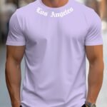 Los Angeles Graphic Print Men'S Creative Top, Casual Short Sleeve Crew Neck T-Shirt, Men'S Clothing For Summer Outdoor