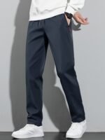 Men'S Plus Size Casual Joggers - Comfortable, Versatile Sports Pants For Spring/Summer, Solid Color With Zipper Detail, Commuting, Plus Size, Loose Fit, Plus Size - Image 2