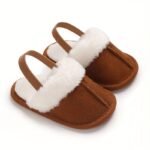 Cozy Plush Baby Girl Slippers - Soft, Non-Slip Sole For Indoor Comfort | Cute & Warm For 0-1 Year Olds | Perfect For Spring/Fall, Leisure Style, Spring/Autumn - Image 3