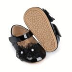 Baby Girls Soft Princess Dress Flats Shoes Infant Wedding Pearl Flower Decoration Mary Jane First Walker Newborn Shoe Baptism Shoes - Image 3
