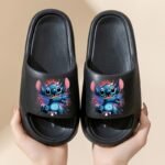Disney Stitch Cartoon Eva Slides For Youngsters & Youngsters - Thick Sole Comfort Beach & Bathroom Slippers, Easy Slip-On Indoor/Outdoor Shoes For Family Fun, All-Season Use, Indoor Slippers, Playful Footwear, Durable Footwear - Image 5