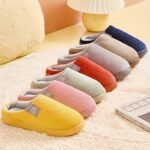 Cozy Striped Slip-On Indoor Slippers - Soft Fabric, Pvc Sole, Round Toe Home Shoes In Multiple Colors, Perfect For Autumn/Winter