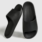 2024 New Fashion Eva Slip-On Slides, Comfortable Soft Thin Sole, Faux Texture, All-Season Casual Home Bath Beach Sandals, Solid Color, Universal Fit, Casual Daily Wear - Image 3