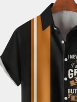 Grumpy Old Man Chest Short Sleeve Bowling Shirt - Image 2