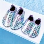 Girls' Sparkling Mermaid Scale Aqua Socks - Breathable Slip-On Footwear With Soft Tpr Sole For Beach, Pool & Outdoor Activities - Vibrant Colors, All-Season Use, Easy Wear - Image 8