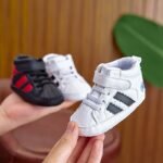 Infant Toddler Mid-Top Sneakers - Unisex Baby Sports And Casual Shoes With Adjustable Strap Closure, Pu Upper, Soft Fabric Sole For Comfort, Anti-Slip For Spring/Fall - Solid Color Everyday Wear - Image 2