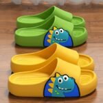 Kids' Non-Slip Slip-On Slippers - Lightweight Cushioned Bathroom Shoes With Soft Eva Sole, Quick-Dry Indoor/Outdoor House Shoes For Boys & Girls, Beach, Park, Home - Easy Slip-On Design (Blue/Green) - All-Season Use, Park Footwear, Playful Design, Breathable Material, Footwear, Family Footwear - Image 12