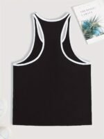 Men'S Casual Solid Color Breathable Sports Tank Top - Quick-Dry Polyester Fabric, Stretchy Elastane Blend, Machine Washable, Ideal For Summer Activities And Casual Attire, Summer Tank Tops, Plus Size - Image 5