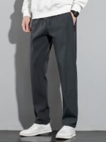 Men'S Plus Size Casual Joggers - Comfortable, Versatile Sports Pants For Spring/Summer, Solid Color With Zipper Detail, Commuting, Plus Size, Loose Fit, Plus Size - Image 7
