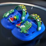 & ' Soft Eva Slip-On Moccasin-Style Beach Shoes - Cute Crocodile/Alligator/Unisex Shark & Fruit Slime Design With Lacing System-Like Strap, Lightweight & Breathable For Pool, Sand, Summer - Multi-Color Options (Green, Blue, Pink, Yellow, White) - Easy-Clean & Durable - Ideal For & - No Inner Lining, Soft Eva Material, Ergonomic Fit, Fun Characters - Image 11