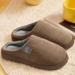 Cozy Striped Slip-On Indoor Slippers - Soft Fabric, Pvc Sole, Round Toe Home Shoes In Multiple Colors, Perfect For Autumn/Winter - Image 6