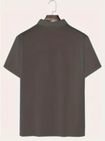 Men'S Vintage Bowling Stripe Print Shirt - Plus Size, Button-Up Short Sleeve With Collar, Breathable Polyester, Perfect For Summer, Plus Size - Image 2