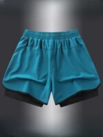 Men'S Quick-Dry Athletic Shorts - Lightweight, Breathable With Liner For Running & Fitness, Stretchy Polyester Blend, Machine Washable - Image 5