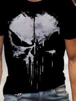 Skull Pattern 3D Print, Men'S Plus Size Crew Neck Short Sleeve T-Shirt, Casual Tops For Men, Men'S Comfy Clothing For Daily Wear, Men'S Gift - Image 3