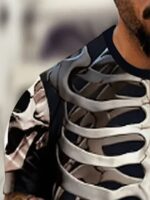 Festive Halloween Skeleton Print Large Size Men'S Casual Athletic T-Shirt, Plus Size - Image 5