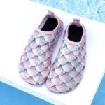Girls' Sparkling Mermaid Scale Aqua Socks - Breathable Slip-On Footwear With Soft Tpr Sole For Beach, Pool & Outdoor Activities - Vibrant Colors, All-Season Use, Easy Wear - Image 4