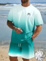 Men'S Fashion Crewneck Short-Sleeved Shorts Two-Piece Set, 3D Digital Printing Hd Pattern, Summer Leisure And Comfortable Vacation Sports Men'S Wear - Image 5