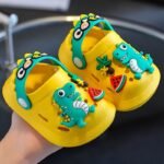 & ' Soft Eva Slip-On Moccasin-Style Beach Shoes - Cute Crocodile/Alligator/Unisex Shark & Fruit Slime Design With Lacing System-Like Strap, Lightweight & Breathable For Pool, Sand, Summer - Multi-Color Options (Green, Blue, Pink, Yellow, White) - Easy-Clean & Durable - Ideal For & - No Inner Lining, Soft Eva Material, Ergonomic Fit, Fun Characters - Image 9